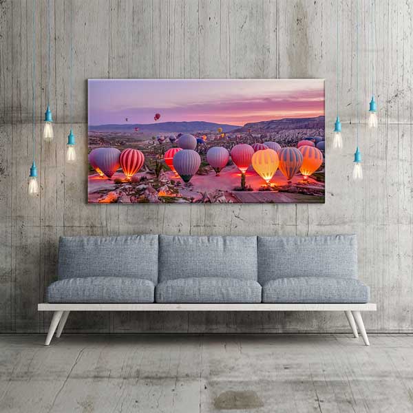 turkey-wall-decoration-12087-05 Kapadokya Gün Doğumu Balon Vadisi Manzarası Kanvas Tablo – 12087