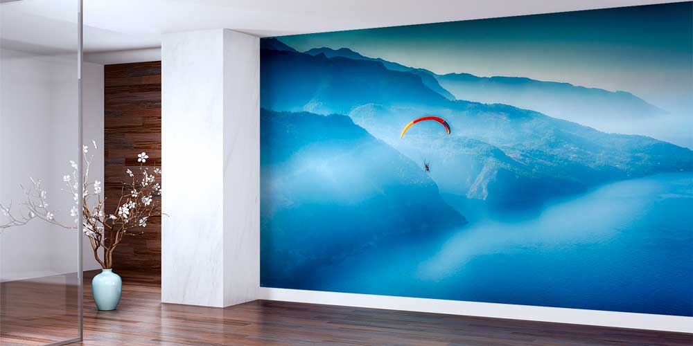 Yamaç Paraşütü ve Dağ Göl Manzarası Duvar Kağıdı 11492