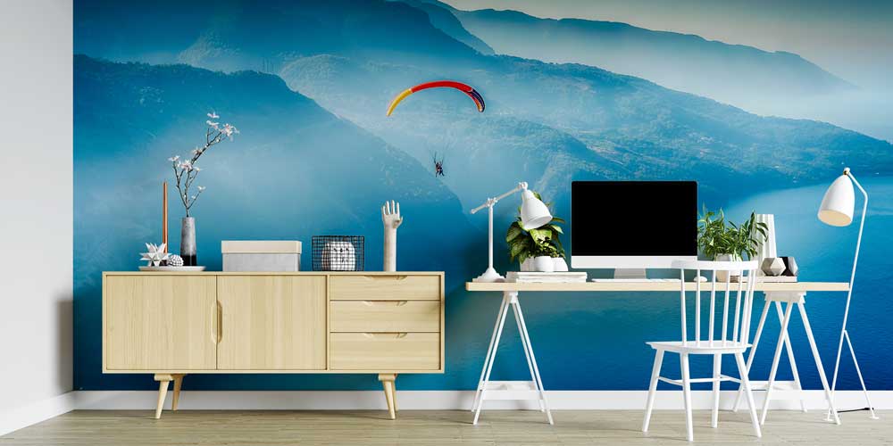 Yamaç Paraşütü ve Dağ Göl Manzarası Duvar Kağıdı 11492