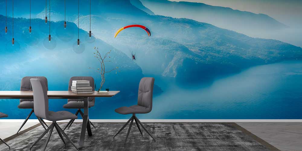 Yamaç Paraşütü ve Dağ Göl Manzarası Duvar Kağıdı 11492