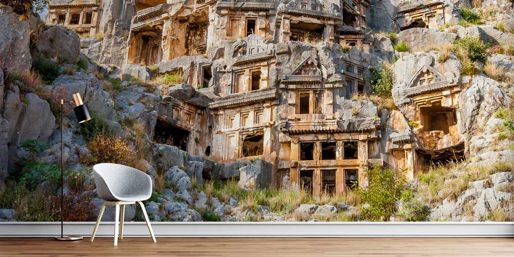 Antik Kaya Mezarları Tarihi Manzarası Duvar Kağıdı 11498