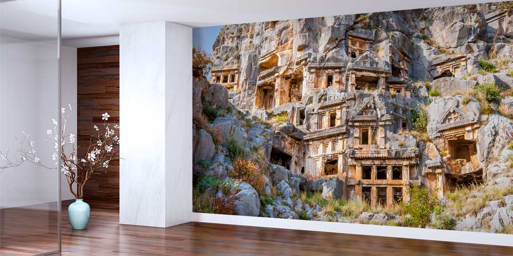 Antik Kaya Mezarları Tarihi Manzarası Duvar Kağıdı 11498
