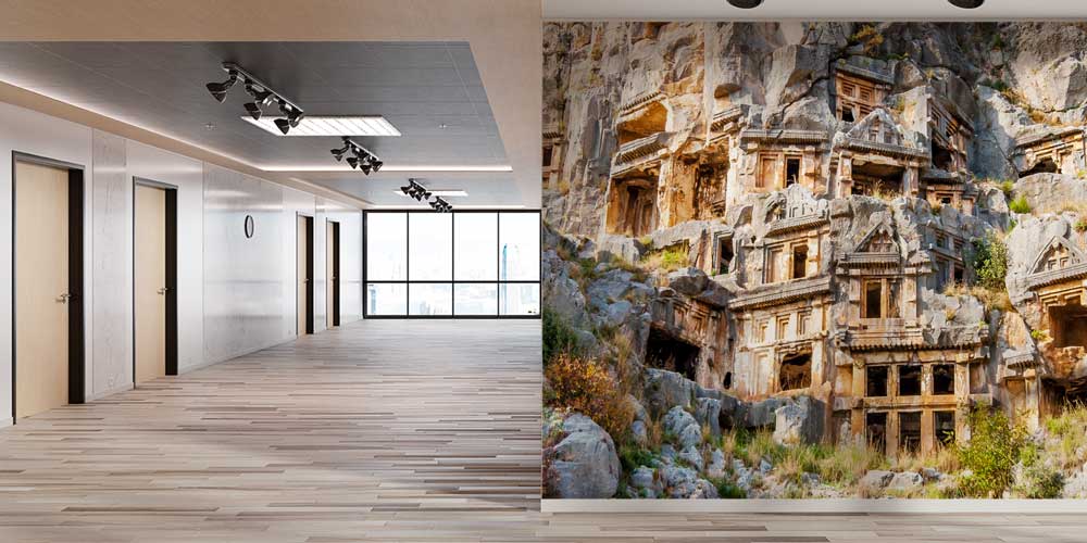 Antik Kaya Mezarları Tarihi Manzarası Duvar Kağıdı 11498