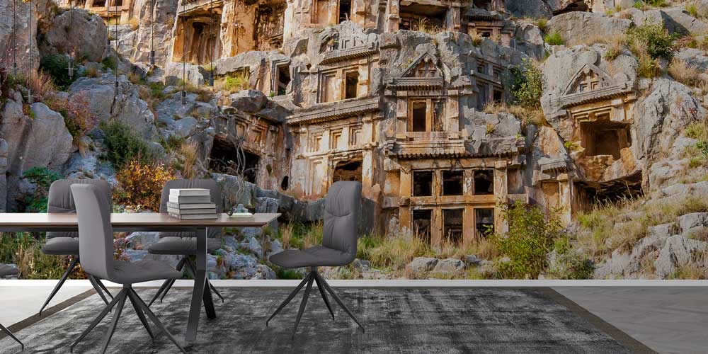 Antik Kaya Mezarları Tarihi Manzarası Duvar Kağıdı 11498