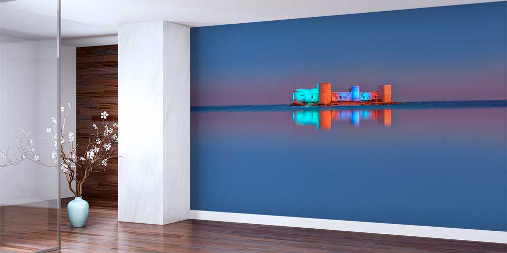 turkey-wallpaper-art-11499-01 Deniz Üzerindeki Tarihi Kale ve Gece Manzarası Duvar Kağıdı 11499