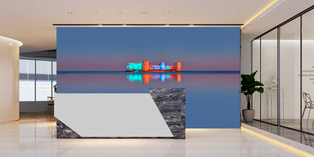 turkey-wallpaper-art-11499-04 Deniz Üzerindeki Tarihi Kale ve Gece Manzarası Duvar Kağıdı 11499