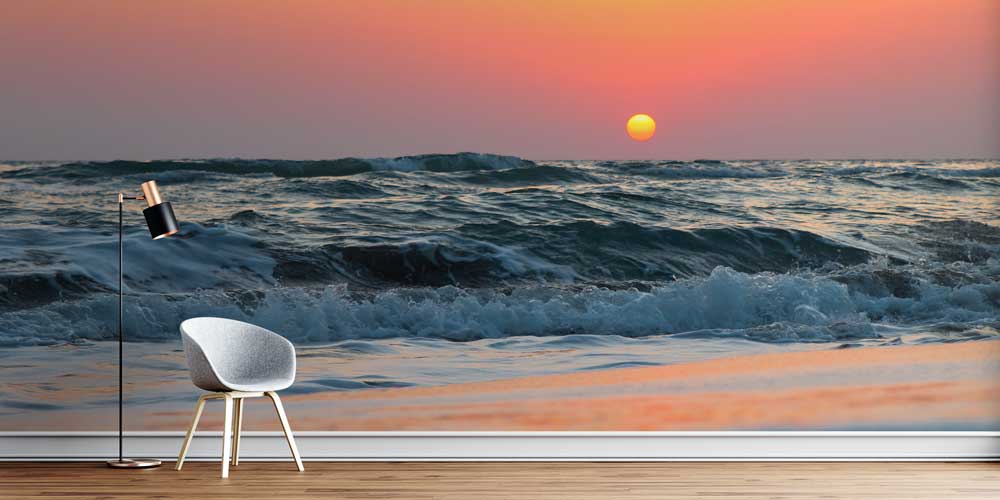 turkey-wallpaper-decor-11509-00 Gün Batımı Dalgalar ve Deniz Duvar Kağıdı 11509