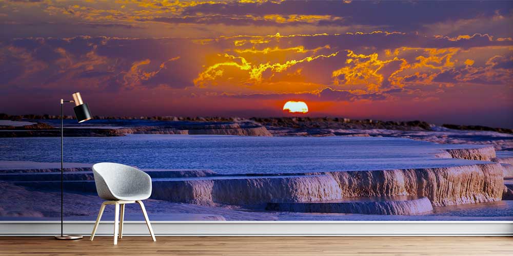 turkey-wallpaper-decor-11524-00 Pamukkale Travertenlerinde Gün Batımı Duvar Kağıdı 11524