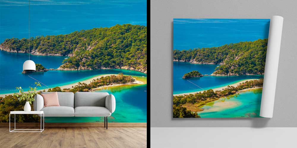 Turkuaz Koy ve Ormanlık Yarımada Manzarası Duvar Kağıdı 11542