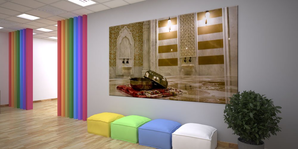 turkish-bath-wall-decor-7949-02 Geleneksel Türk Hamamı Tas ve Peştemal Duvar Dekoru 7949