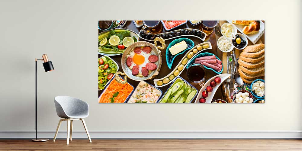 Zengin Türk Kahvaltısı Sofrası Temalı Büyük Ebat Duvar Dekoru – 12470