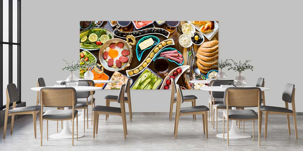 turkish-breakfast-wall-art-12470-03 Zengin Türk Kahvaltısı Sofrası Temalı Büyük Ebat Duvar Dekoru – 12470