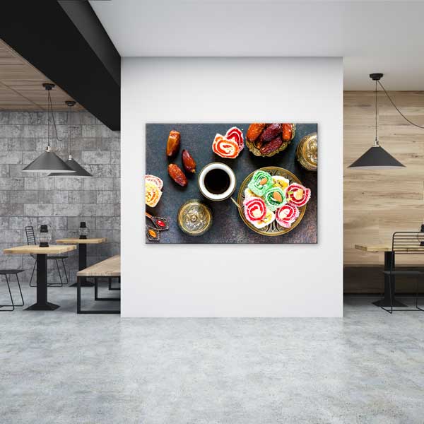 Türk Kahvesi ve Lokum Temalı Kanvas Duvar Tablosu – 12155