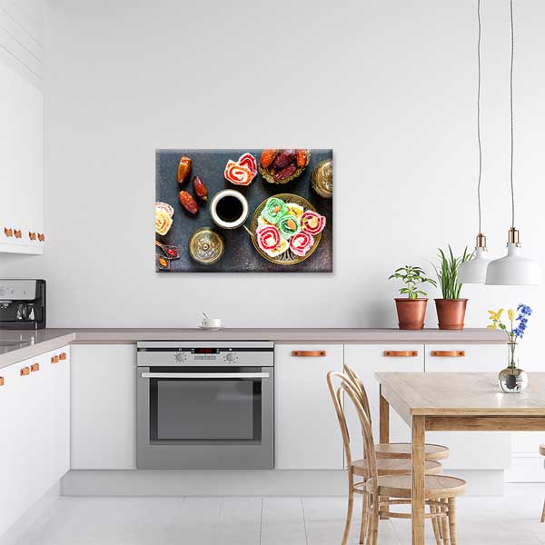 Türk Kahvesi ve Lokum Temalı Kanvas Duvar Tablosu – 12155