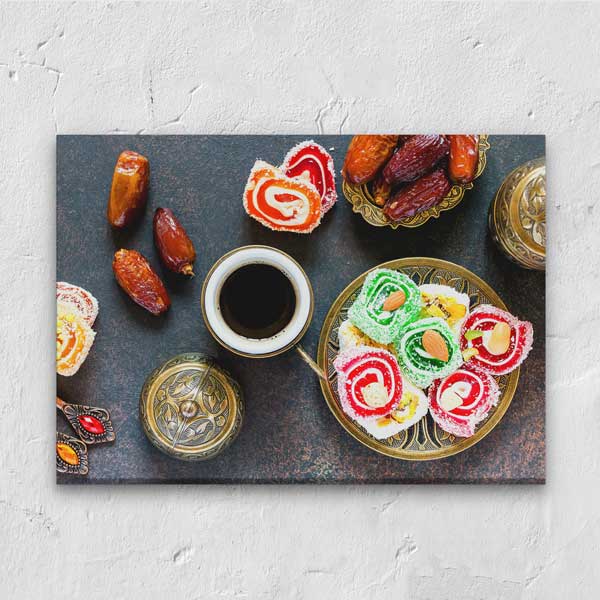 Türk Kahvesi ve Lokum Temalı Kanvas Duvar Tablosu – 12155