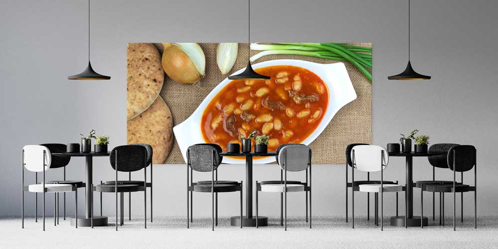 Kuru Fasulye ve Ekmek Temalı Büyük Ebat Duvar Dekoru – 12476
