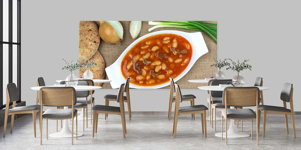 Kuru Fasulye ve Ekmek Temalı Büyük Ebat Duvar Dekoru – 12476