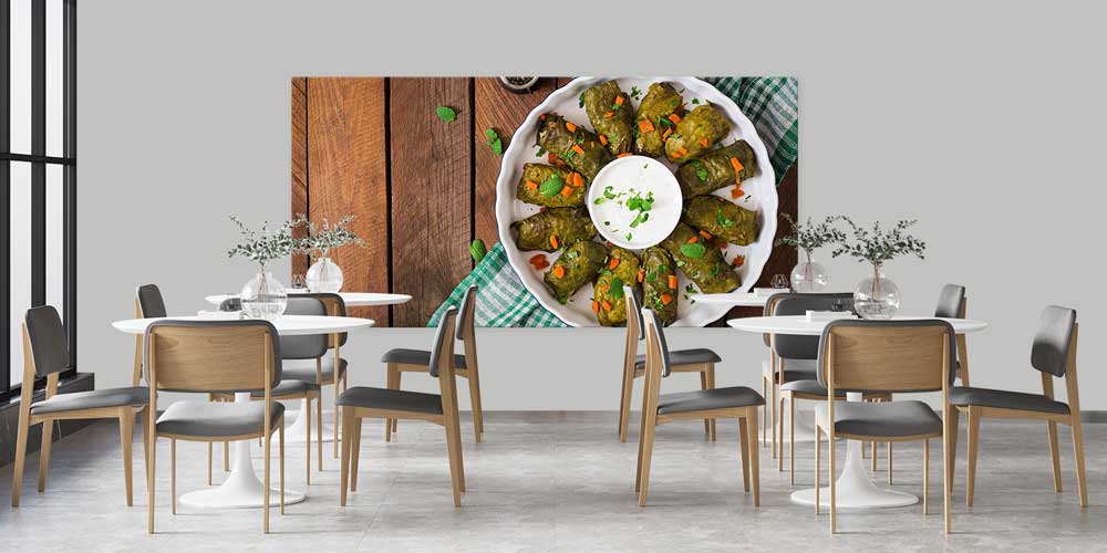 turkish-food-wall-decor-12477-03 Yaprak Sarma Temalı Büyük Ebat Duvar Dekoru – 12477