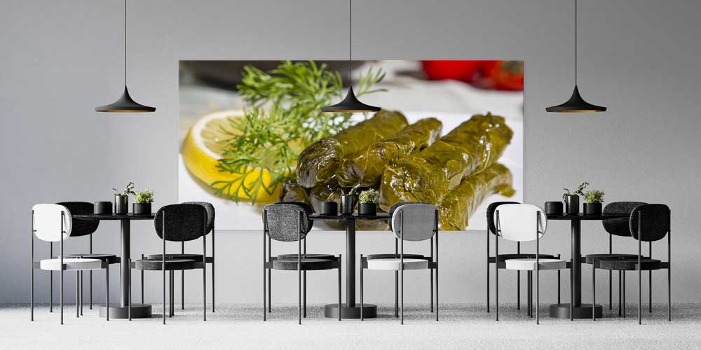 Zeytinyağlı Yaprak Sarma Temalı Büyük Ebat Duvar Dekoru – 12478