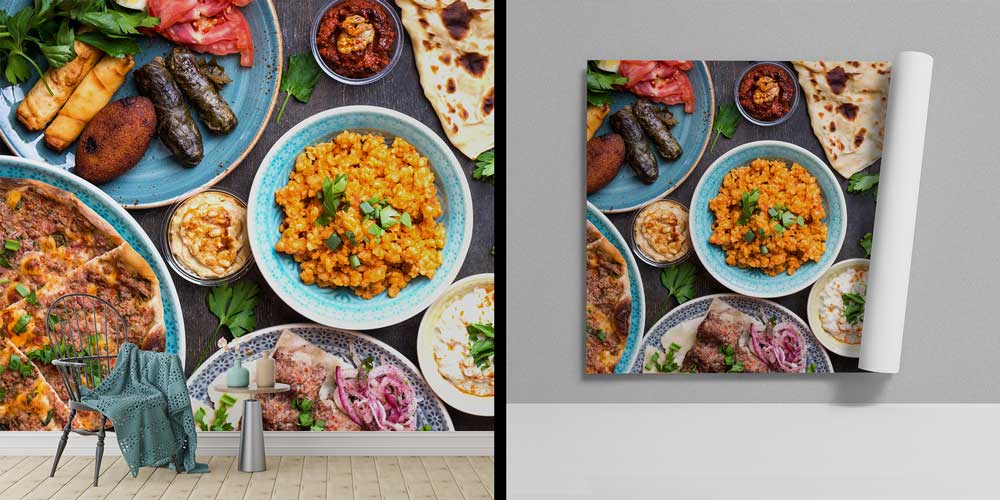 Anadolu Mutfağı Yemek Sofrası Temalı Duvar Kağıdı 12401