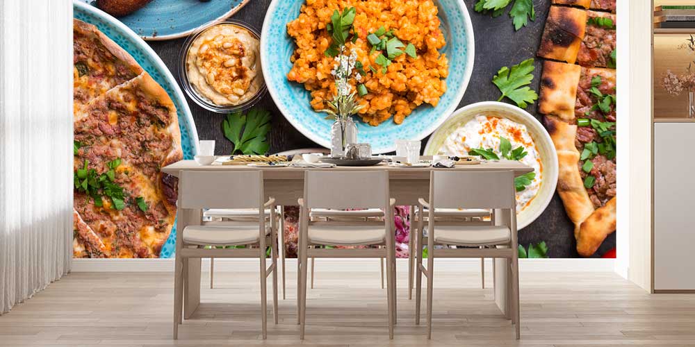 Anadolu Mutfağı Yemek Sofrası Temalı Duvar Kağıdı 12401