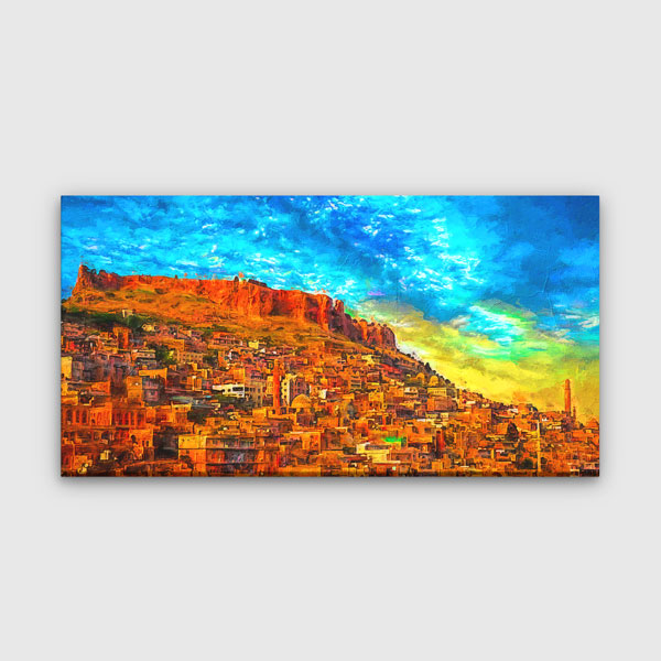 Renkli Anadolu Şehir Manzarası Sanatsal Kanvas Tablo – 11995