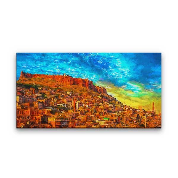 Renkli Anadolu Şehir Manzarası Sanatsal Kanvas Tablo – 11995