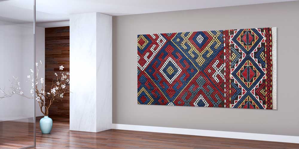 Geleneksel Anadolu Geometrik Kilim Desenli Büyük Ebat Duvar Dekoru 11981