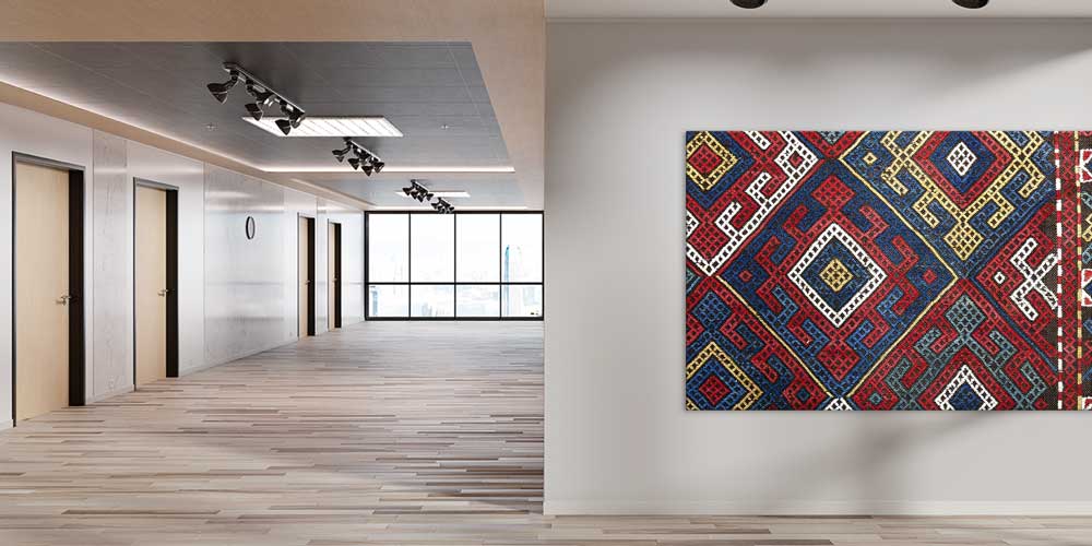 Geleneksel Anadolu Geometrik Kilim Desenli Büyük Ebat Duvar Dekoru 11981