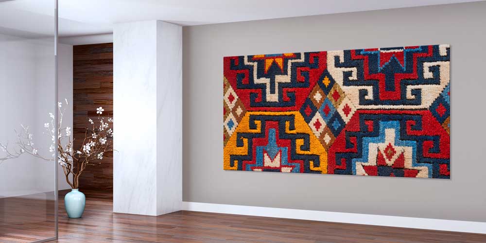 Geleneksel Anadolu Geometrik Kilim Motifli Büyük Ebat Duvar Dekoru 11979