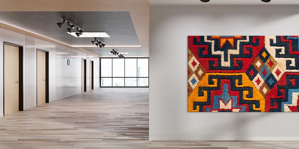 Geleneksel Anadolu Geometrik Kilim Motifli Büyük Ebat Duvar Dekoru 11979