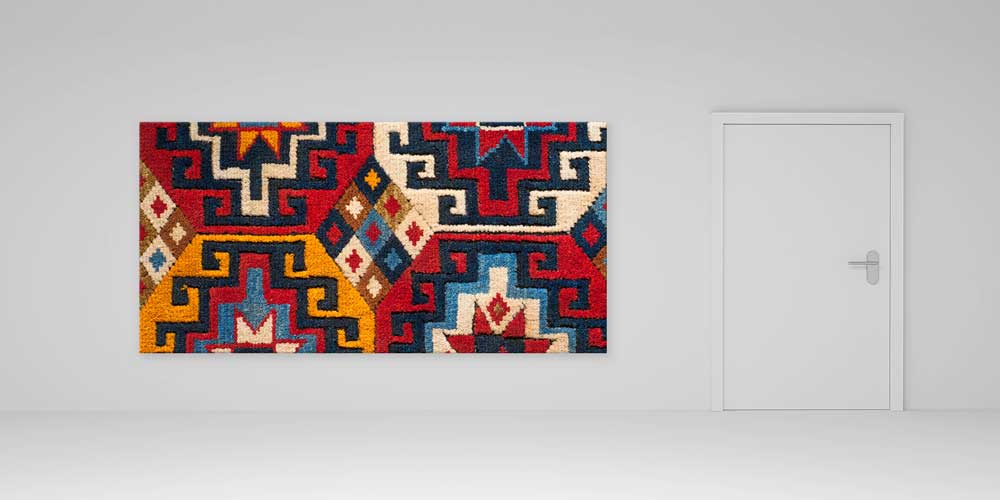 Geleneksel Anadolu Geometrik Kilim Motifli Büyük Ebat Duvar Dekoru 11979
