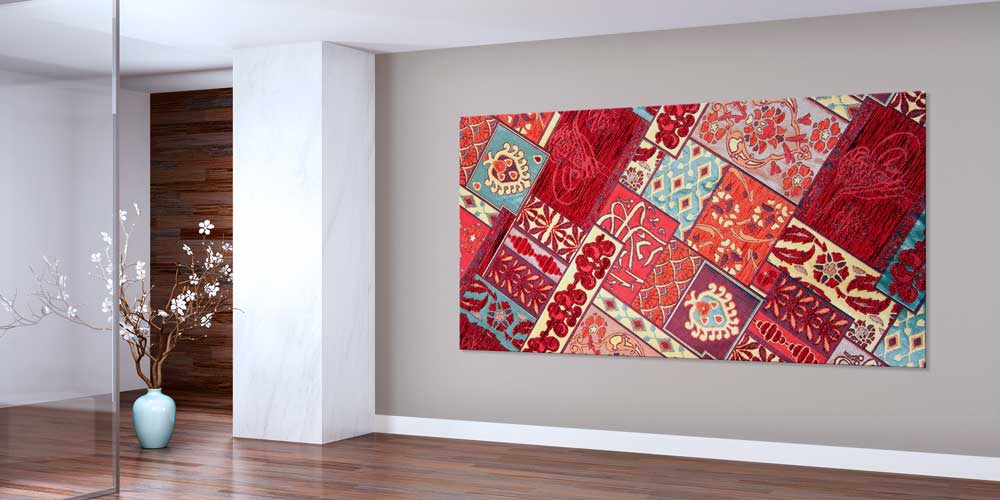 Geleneksel Anadolu Çiçek Motifli Parça Desenli Büyük Ebat Duvar Dekoru 11980