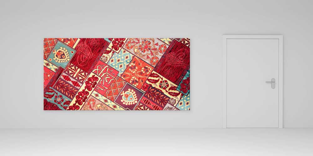 Geleneksel Anadolu Çiçek Motifli Parça Desenli Büyük Ebat Duvar Dekoru 11980