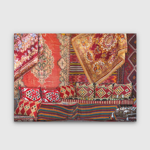 Geleneksel Türk Kilim ve Halı Desenli Otantik Duvar Tablosu Kanvas Tablo 12145