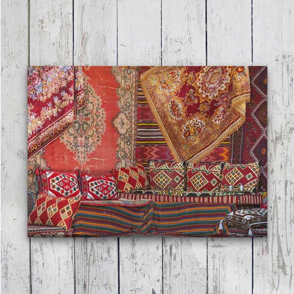 Geleneksel Türk Kilim ve Halı Desenli Otantik Duvar Tablosu Kanvas Tablo 12145