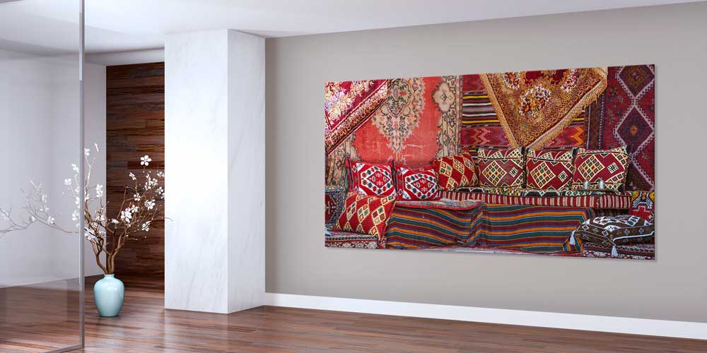 Geleneksel Türk Kilim ve Minder Desenli Büyük Ebat Duvar Dekoru 11973