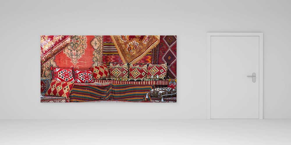 Geleneksel Türk Kilim ve Minder Desenli Büyük Ebat Duvar Dekoru 11973