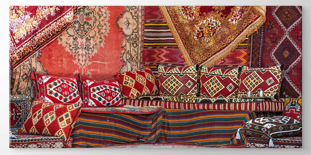 Geleneksel Türk Kilim ve Minder Desenli Büyük Ebat Duvar Dekoru 11973