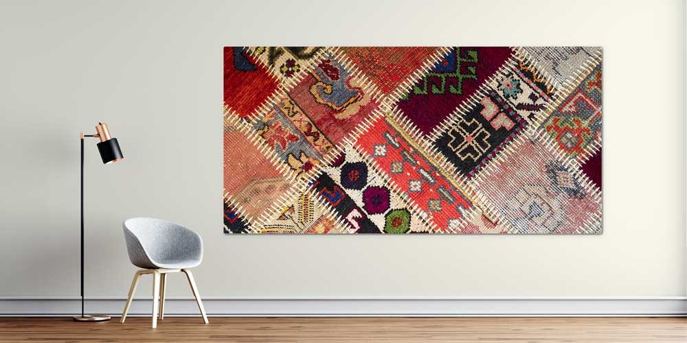 Geleneksel Anadolu Parça Kilim Desenli Büyük Ebat Duvar Dekoru 11978