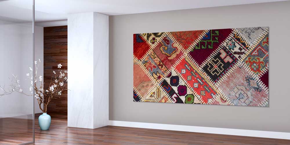 Geleneksel Anadolu Parça Kilim Desenli Büyük Ebat Duvar Dekoru 11978