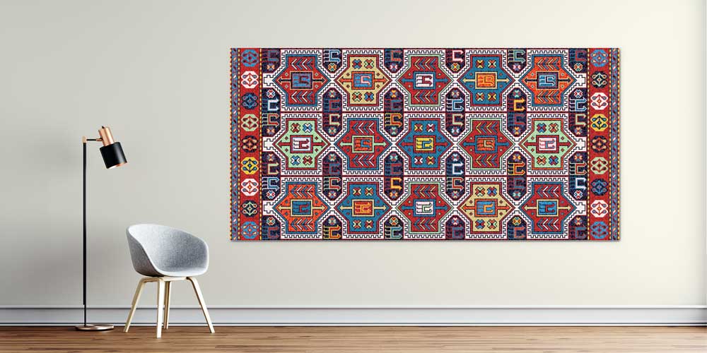 Geleneksel Anadolu Tekrarlı Kilim Motifli Büyük Ebat Duvar Dekoru 11983