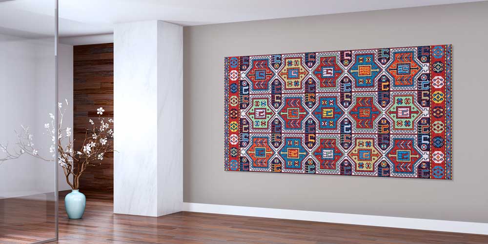 Geleneksel Anadolu Tekrarlı Kilim Motifli Büyük Ebat Duvar Dekoru 11983