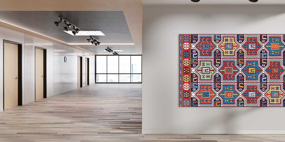 Geleneksel Anadolu Tekrarlı Kilim Motifli Büyük Ebat Duvar Dekoru 11983