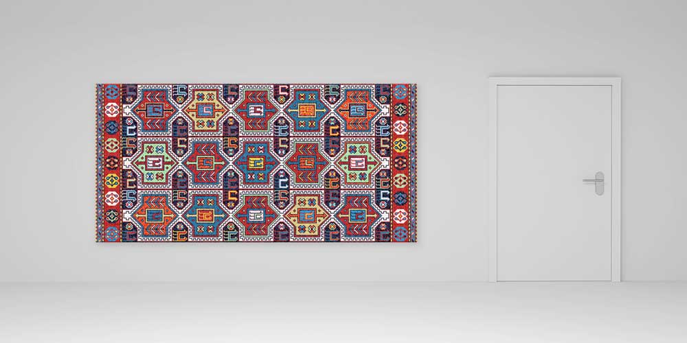 Geleneksel Anadolu Tekrarlı Kilim Motifli Büyük Ebat Duvar Dekoru 11983