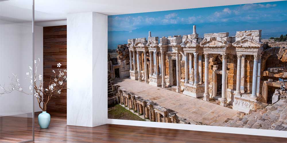 Antik Tiyatro Sahnesi ve Sütunlar Duvar Kağıdı 11516