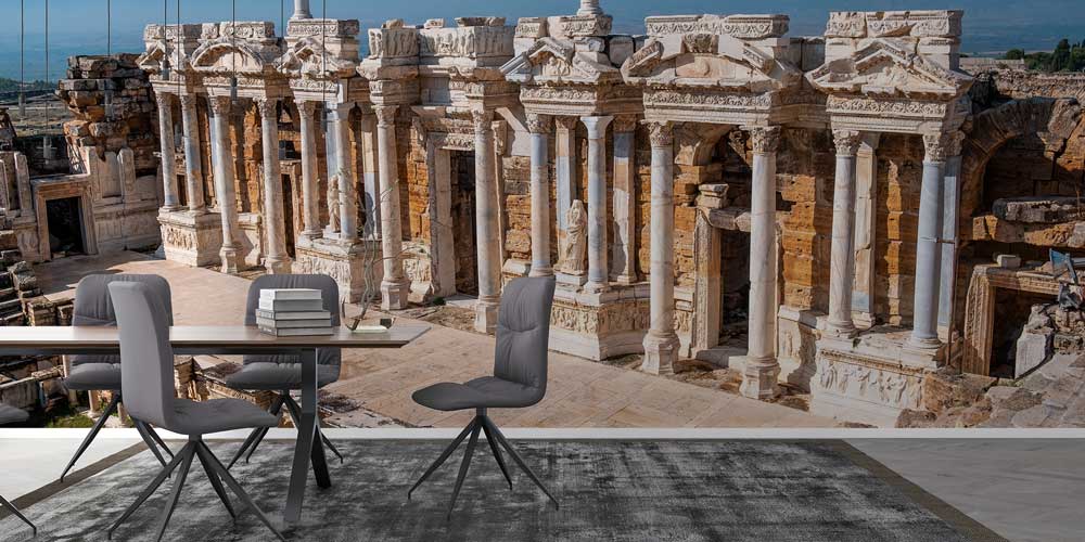 Antik Tiyatro Sahnesi ve Sütunlar Duvar Kağıdı 11516