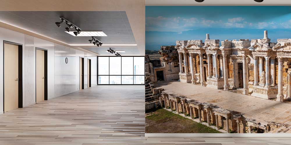 Antik Tiyatro Sahnesi ve Sütunlar Duvar Kağıdı 11516