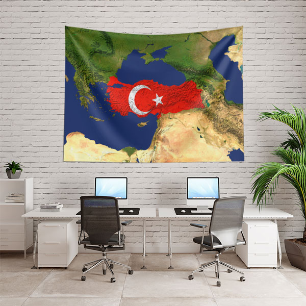 Türkiye Harita ve Bayrak Duvar Örtüsü 7775