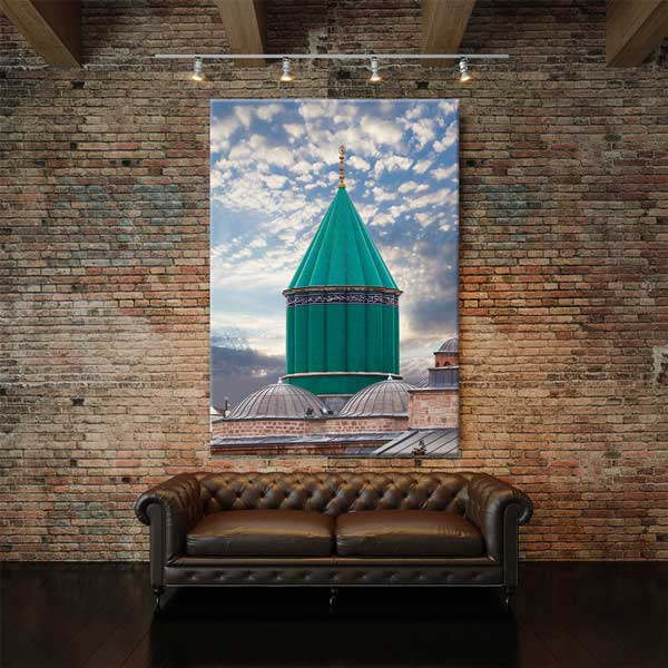 Mevlânâ Türbesi Yeşil Kubbe Mimari Detay Kanvas Tablo 12066